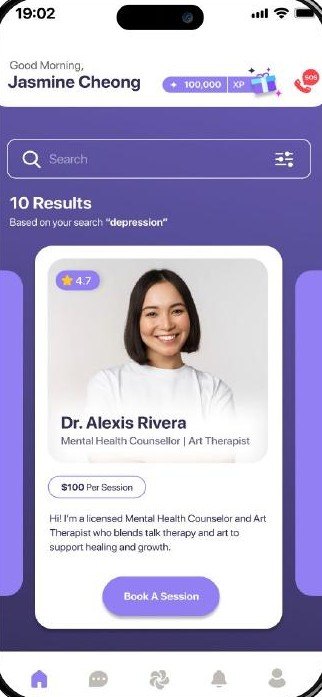 The eve and ai app: booking an online counselling session with a licensed therapist