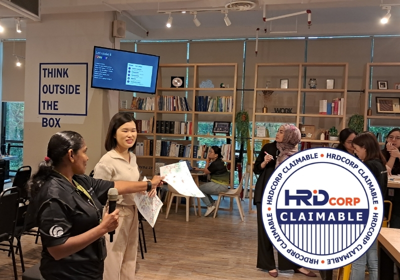 eve and ai 的 HRD Corp 可申領工作坊正在為一支團隊授課